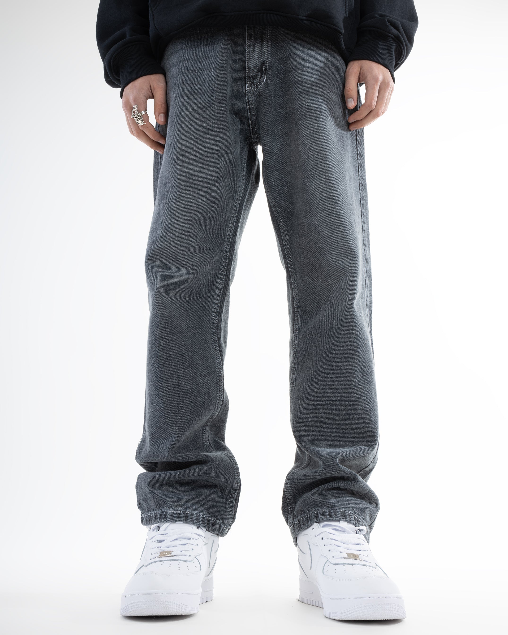 Streetwear Baggy Fit Jeans In Grey