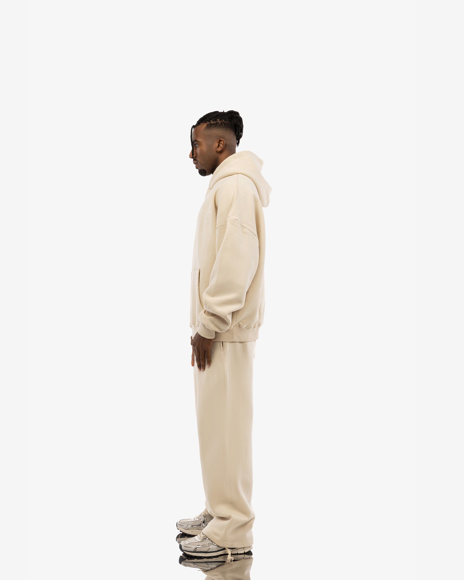 Basic Comfort Hoodie In Beige