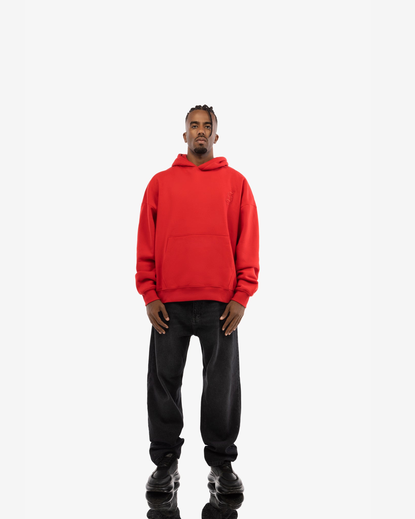 Basic Comfort Hoodie In Red