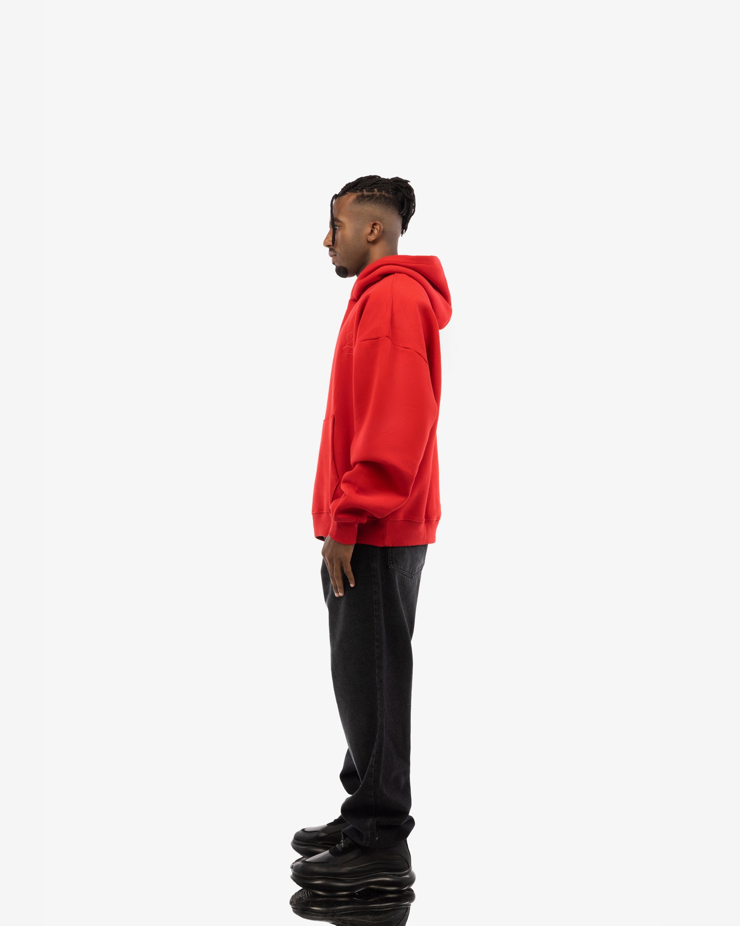 Basic Comfort Hoodie In Red