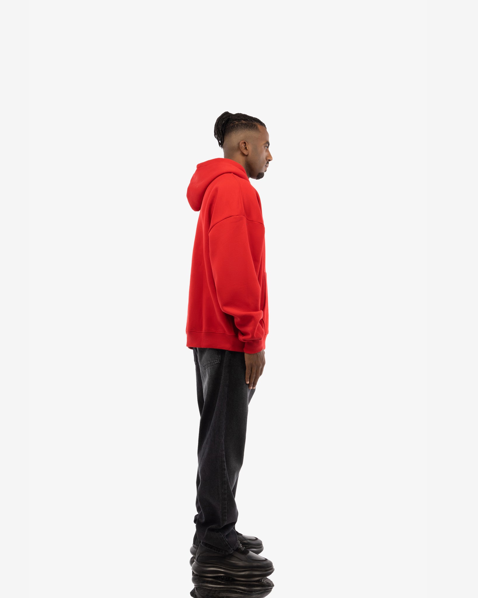 Basic Comfort Hoodie In Red