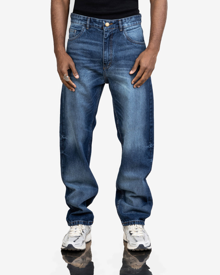 Dark Blue Wash Baggy Fit Jeans