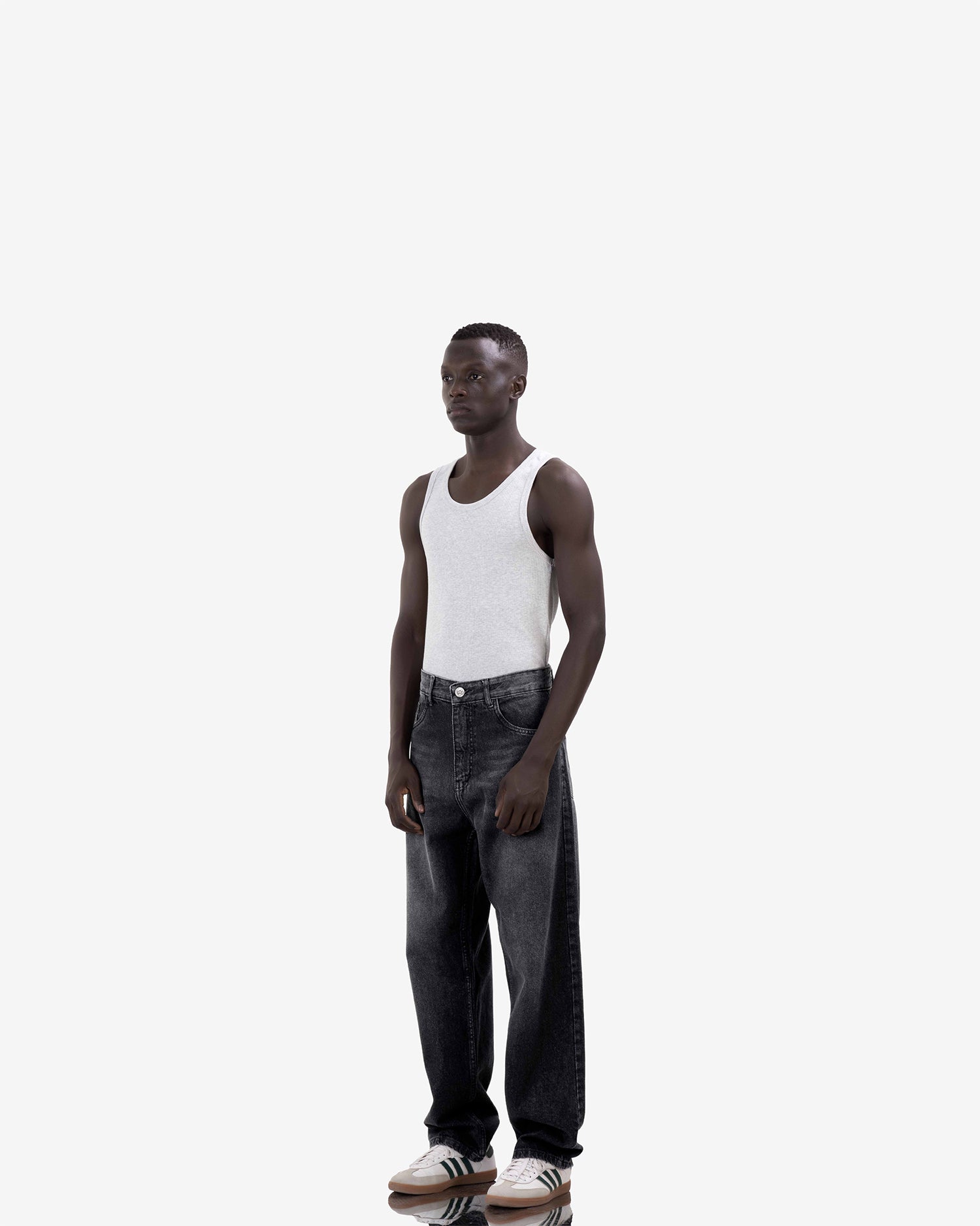 Streetwear Baggy Fit Jeans In Black With Effect