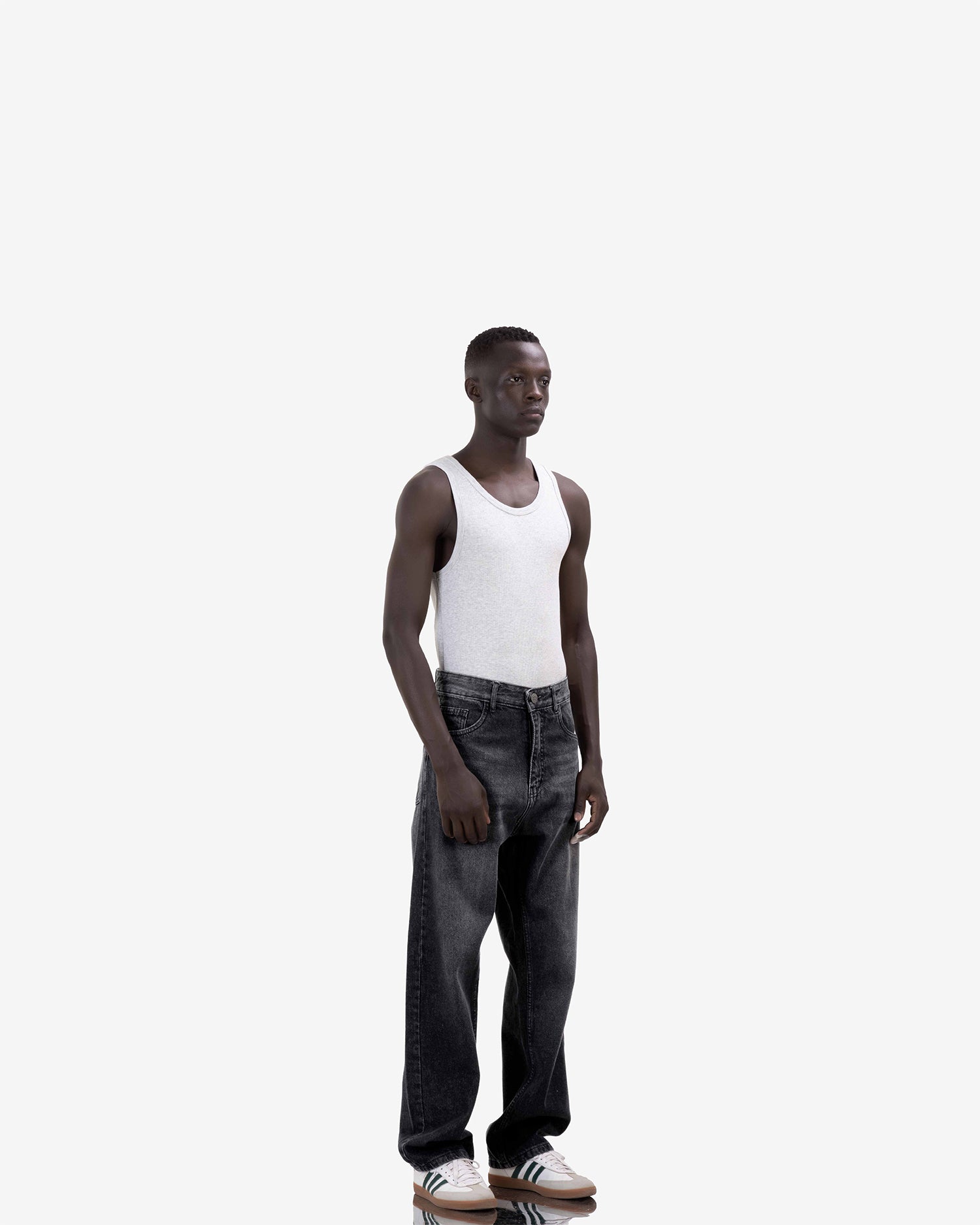 Streetwear Baggy Fit Jeans In Black With Effect