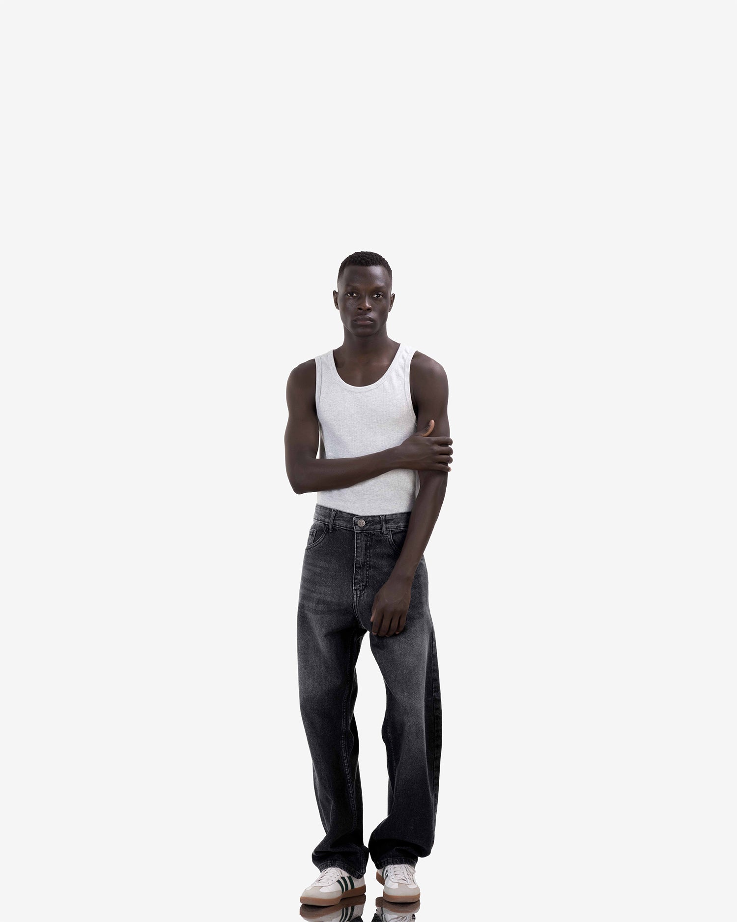 Streetwear Baggy Fit Jeans In Black With Effect